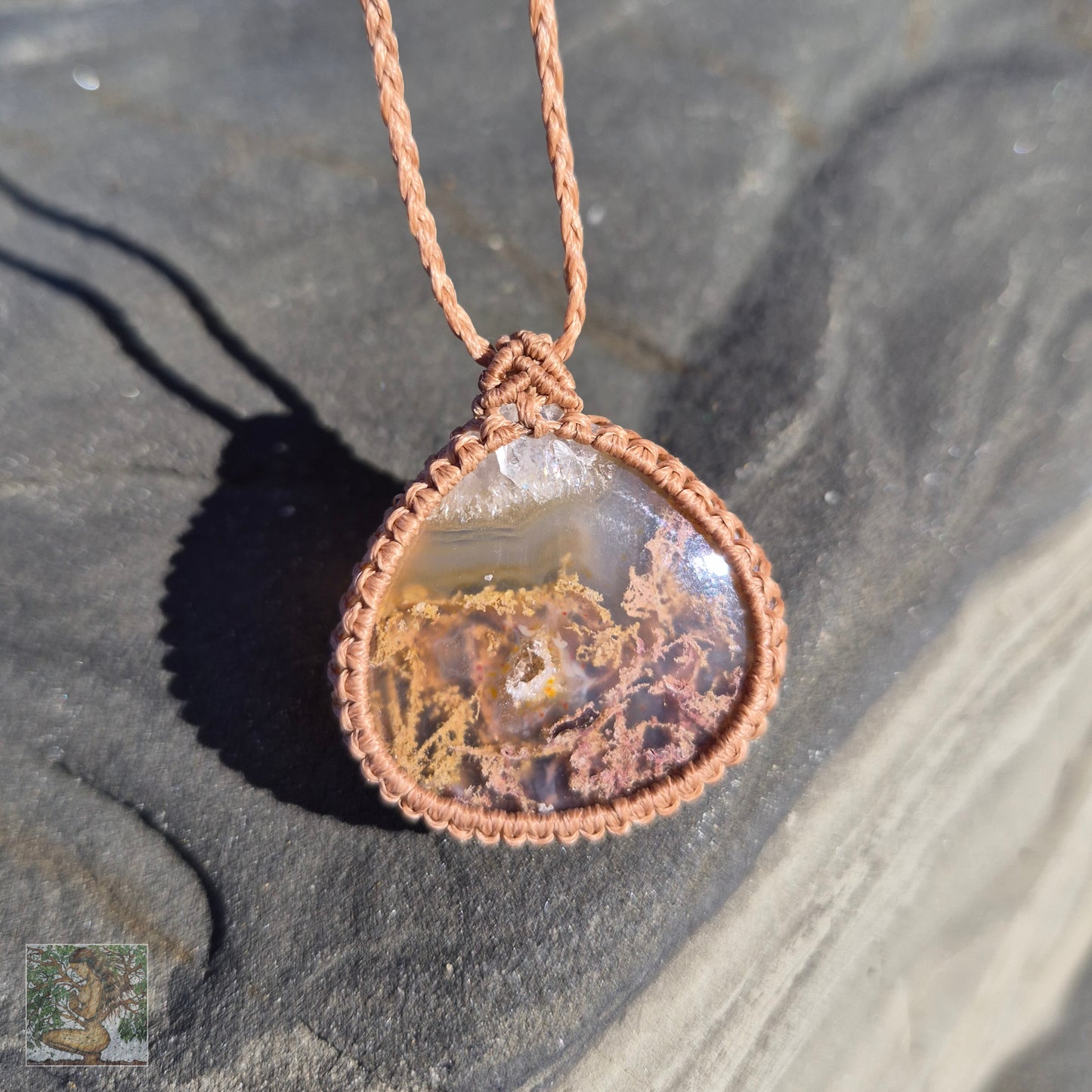 Indonesian Moss Agate Wrapped in Caramel