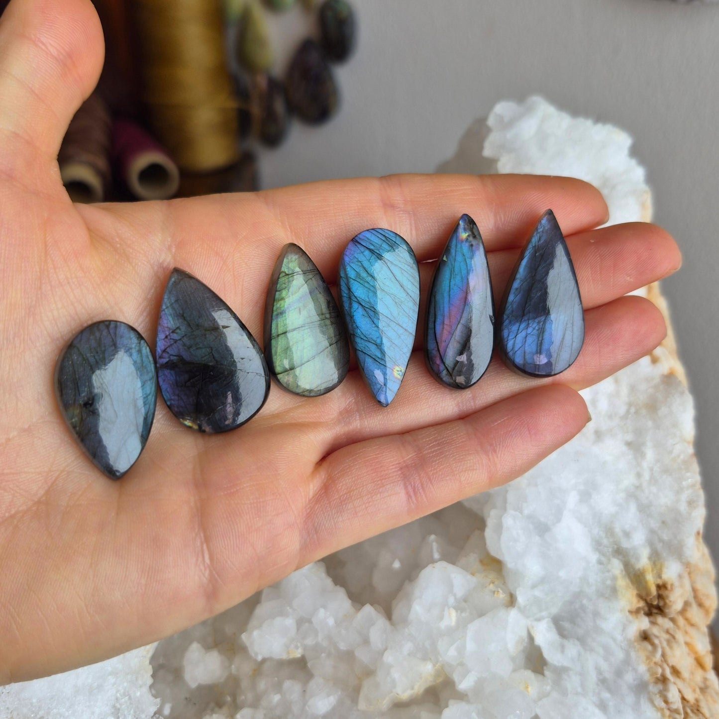 Labradorite Teal Teardrop
