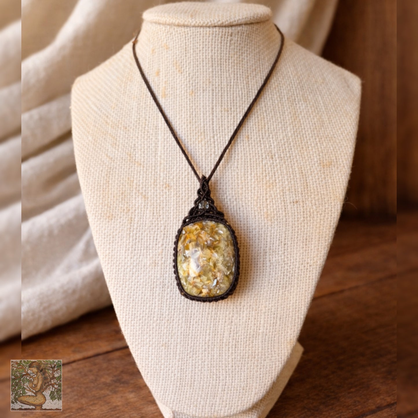Green Mica Wrapped in Dark Mocca
