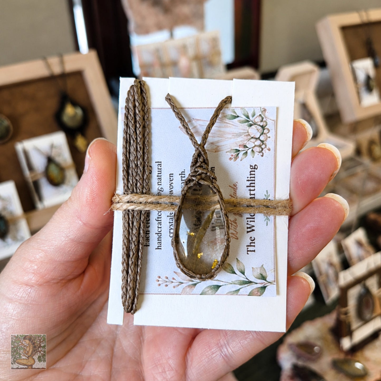 Rutile Quartz Wrapped in Flaxseed