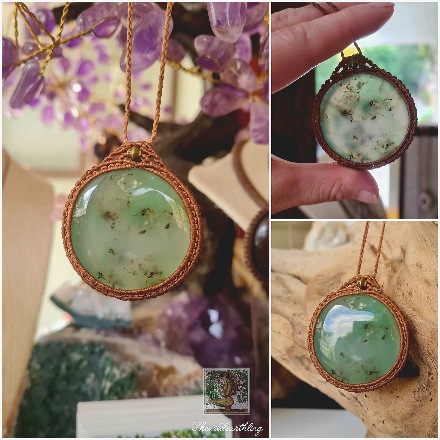 Green Chrysoprase Wrapped in Caramel