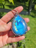 Labradorite Wrapped in Flaxseed