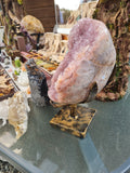Giant Pink Amethyst Geode on Stand