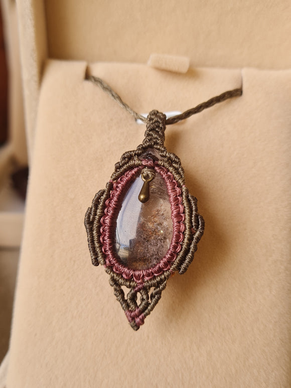 Mini Lotus Garden Quartz Wrapped in Khaki & Maroon