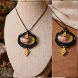 Gold Labradorite Wrapped in Black