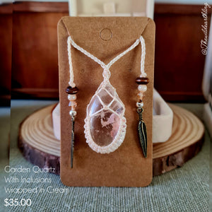 Garden Quartz with Inclusions Wrapped in Cream