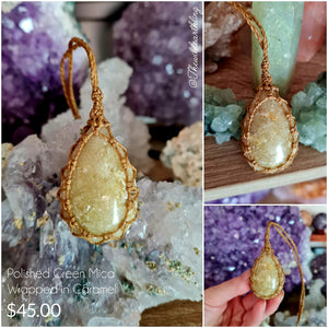 Polishe Green Mica Wrapped in Caramel