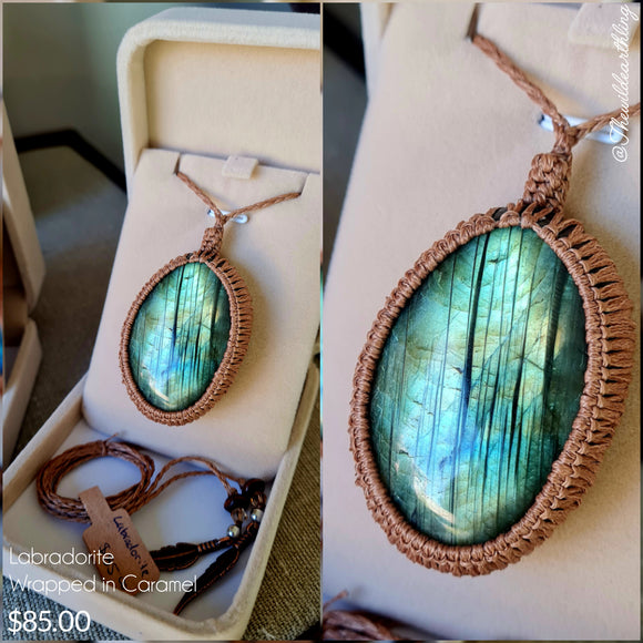 Labradorite Wrapped in Caramel