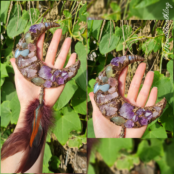 Amethyst & Rose Quartz Moon