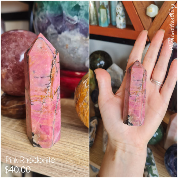 Pink Rhodonite 83mm