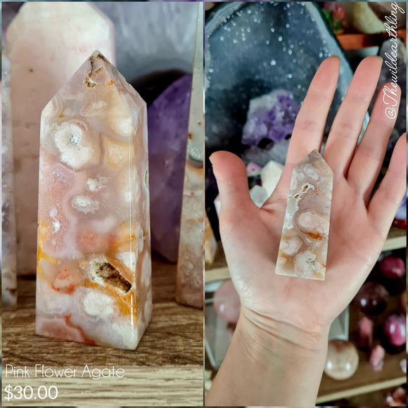 Pink Flower Agate 70mm