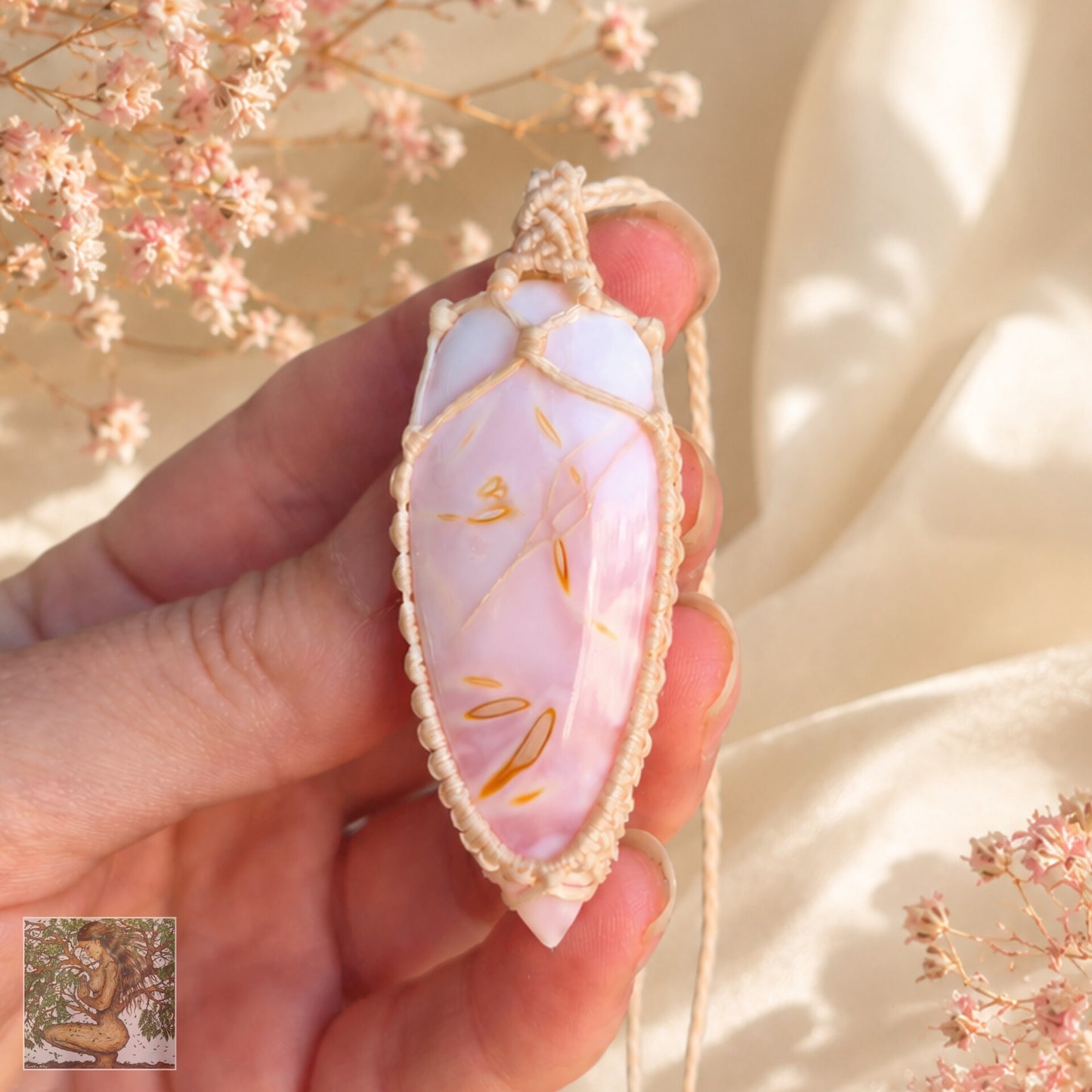 Pink Opal Wrapped in Cream