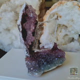 Amethyst Flower with Mounted Selenite Slab 590g