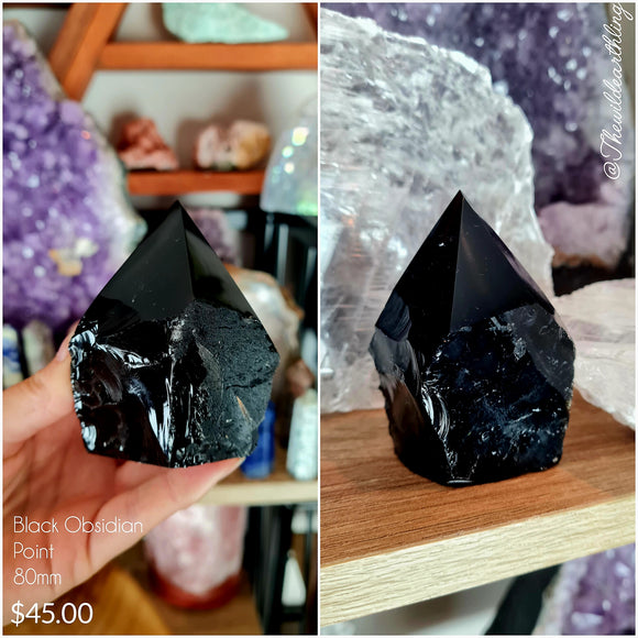 Black Obsidian semi Polished 80mm