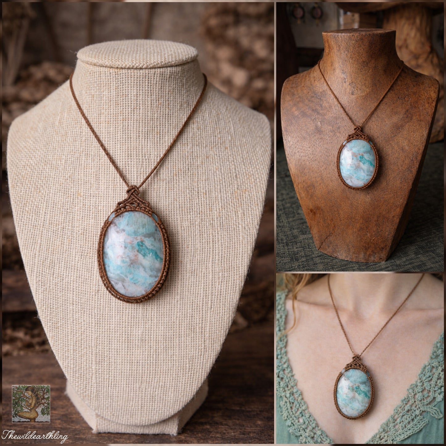 Amazonite Wrapped in Caramel