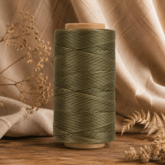 Waxed Polyester Thread Khaki Green