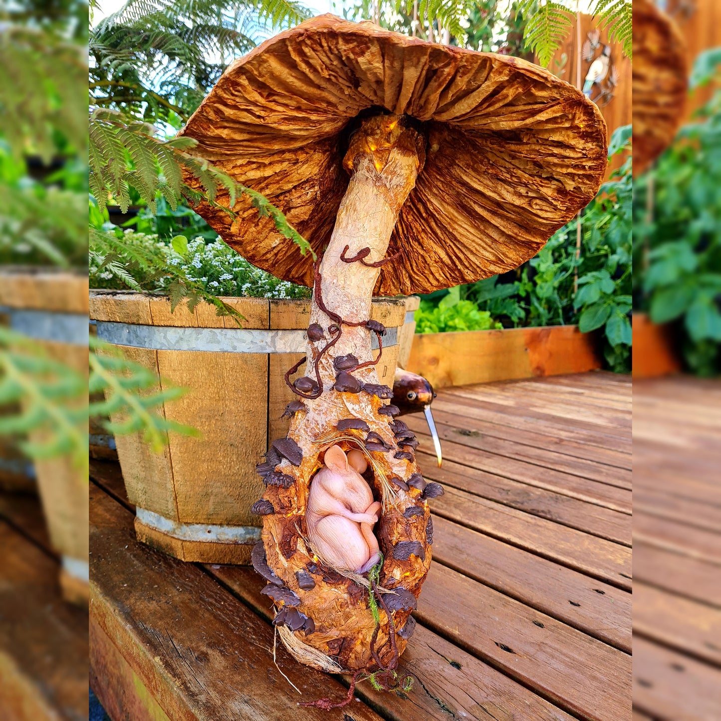 Sleeping Rodent in his Fungi Hollow