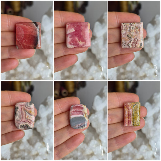 Rhodochrosite Square Cabochons