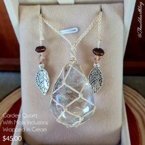Garden Quartz With Inclusions Wrapped in Cream