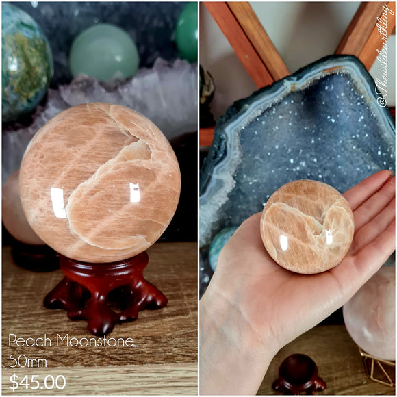 Peach Moonstone Sphere 50mm