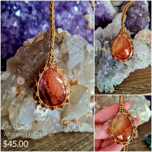 Fire Quartz Wrapped in Caramel