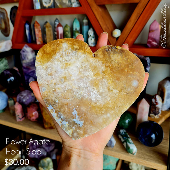 Flower Agate Heart Slab