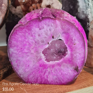Pink Agate Geode Slab
