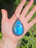 Labradorite Wrapped in Flaxseed