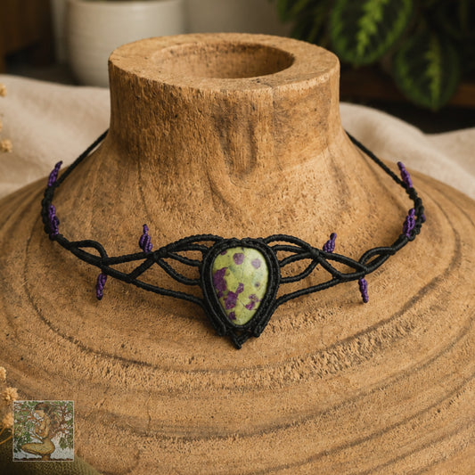 Atlantisite Wrapped in Black with Violet Leaves