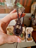Garden Quartz with Moss Inclusions Wrapped in Dark Mocca