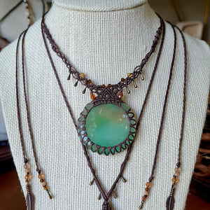 Crysophrase Choker wrapped in Dark Mocca