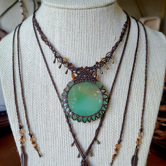Crysophrase Choker wrapped in Dark Mocca