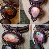 Purple Labradorite Wrapped in Dark Mocca