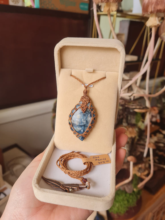 Blue Azurite Wrapped in Caramel