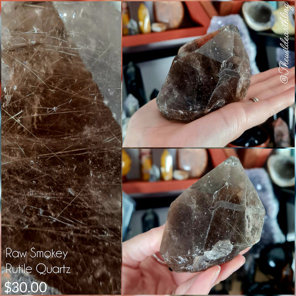 Raw Smokey Rutile Quartz