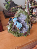 Baby Avatar on Amethyst and Labradorite Necklace