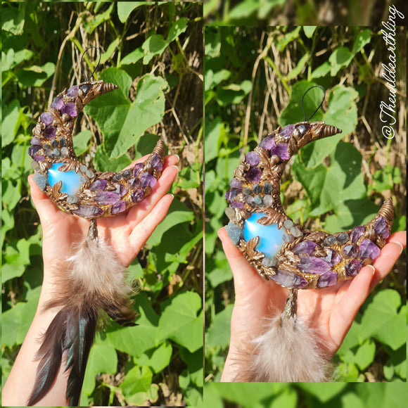 Amethyst & Opalite Moon