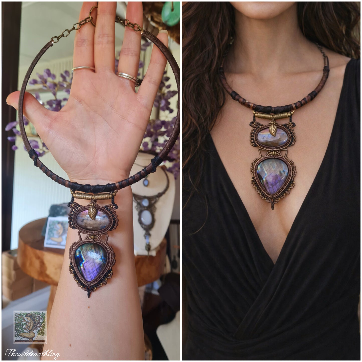 Pink & Purple Labradorite Choker