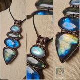 Labradorite & Moonstone set in Polymerclay