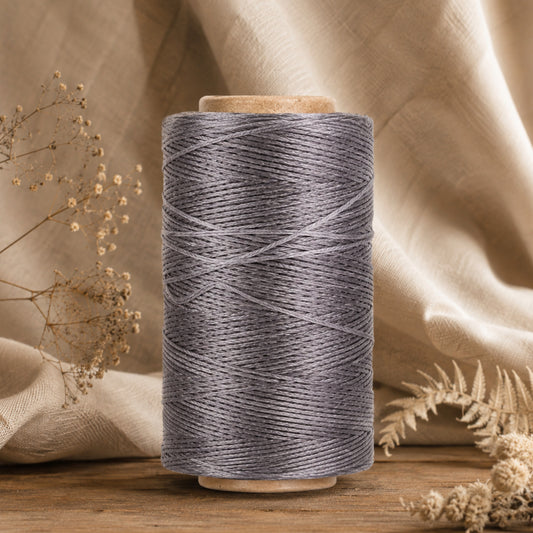 Waxed Polyester Thread Silver Grey