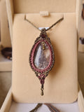 Mini Lotus Garden Quartz Wrapped in Khaki & Maroon