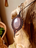 Lilac Rose Quartz Wrapped in Dark Mocca