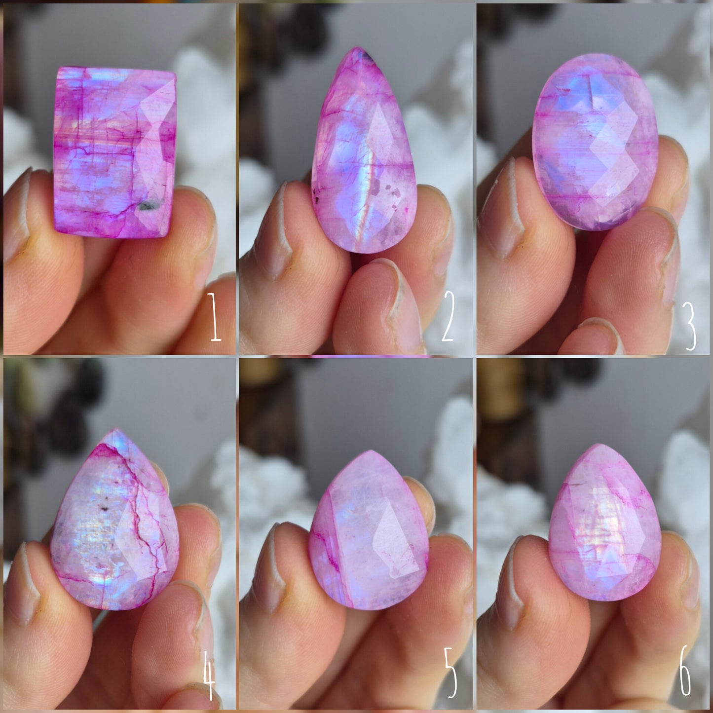 Pink Moonstone Faceted