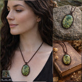 Rainforest Jasper Wrapped in Dark Mocca