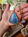 Labradorite Wrapped in Caramel & Cream