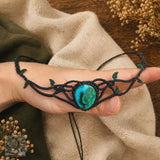 Crysocolla and Malachite Choker Wrapped in Black