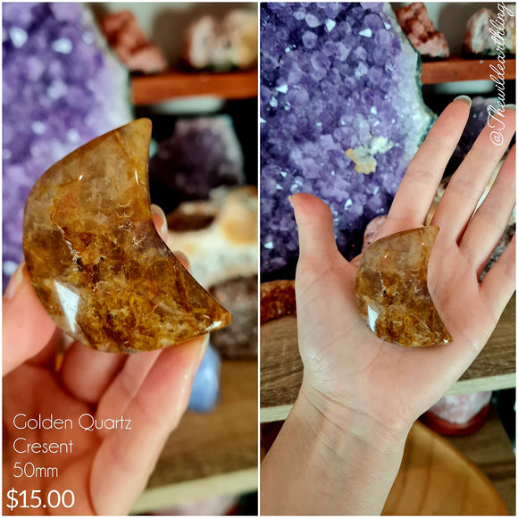 Golden Quartz Cresent 50mm