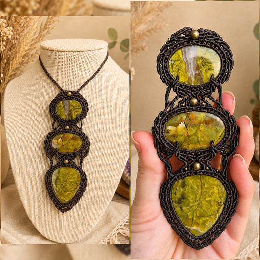 Green Opal Trio Wrapped in Dark Mocca