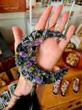 Black Amethyst & Fluorite Moon