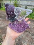 Amethyst Flower with Selenite Slab
